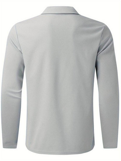 Heren Wafelshirt met Lange Mouwen en V-hals – Casual en Comfortabel