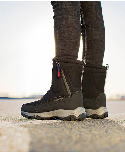 Dames Winter Laarzen met Zijrits - Waterdichte, Antislip, Duurzame Sneeuwlaarzen met Warme Voering