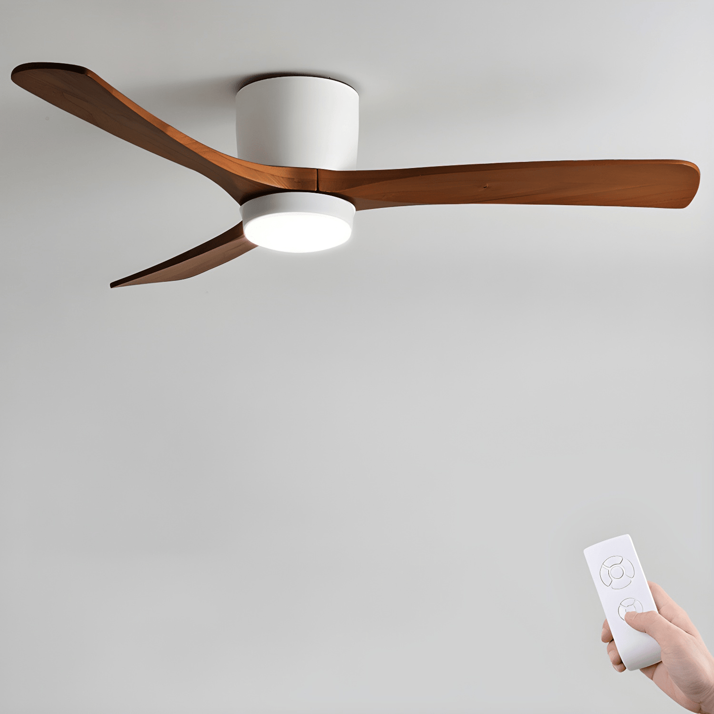 Noordse Houten Plafondventilator met LED
