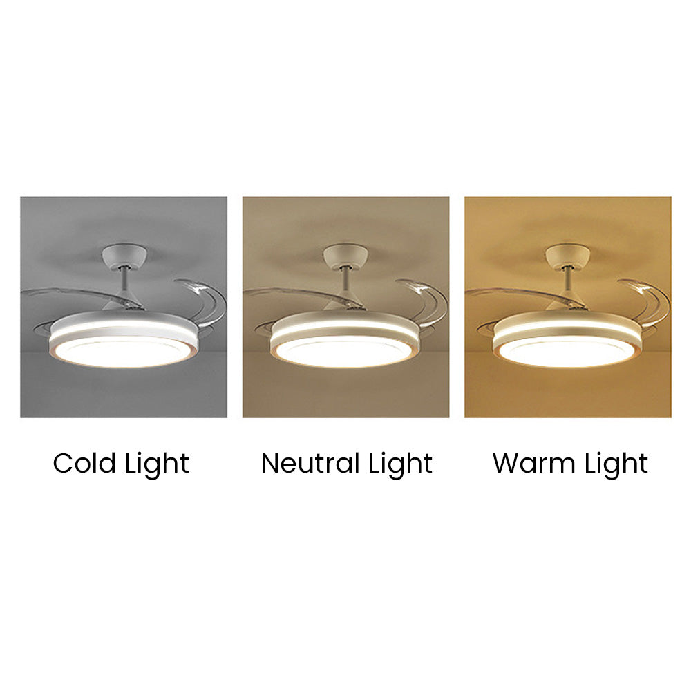 Metal LED Remote Control Ceiling Fan With Light