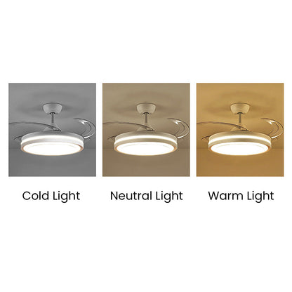 Metal LED Remote Control Ceiling Fan With Light