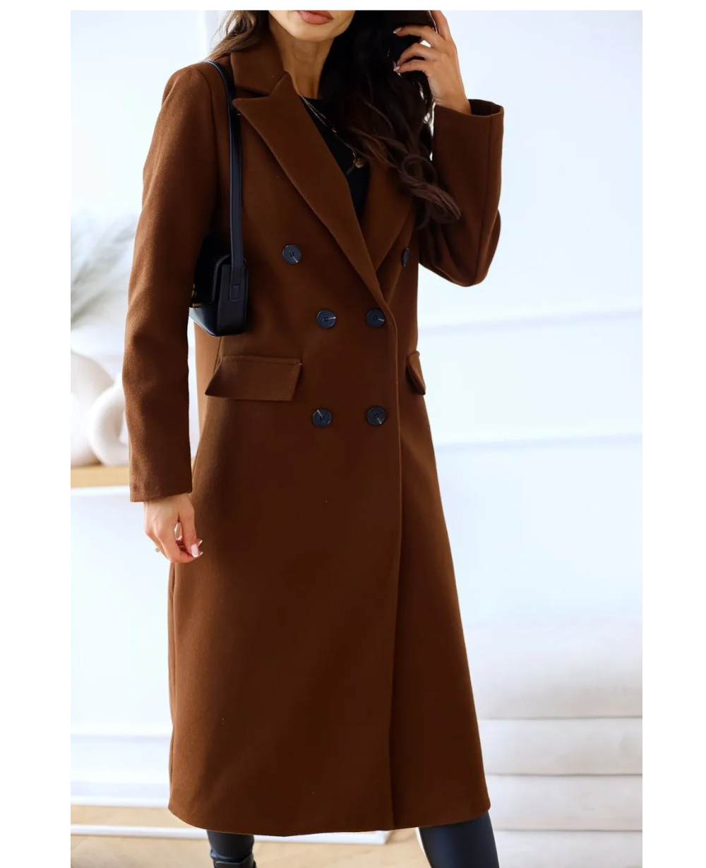 Lange Elegante Getailleerde Trenchcoat voor Dames | Perfect voor Herfst en Winter