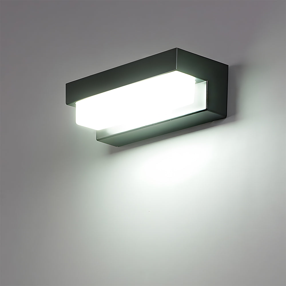 Solar Linear Black LED Outdoor Wall Light