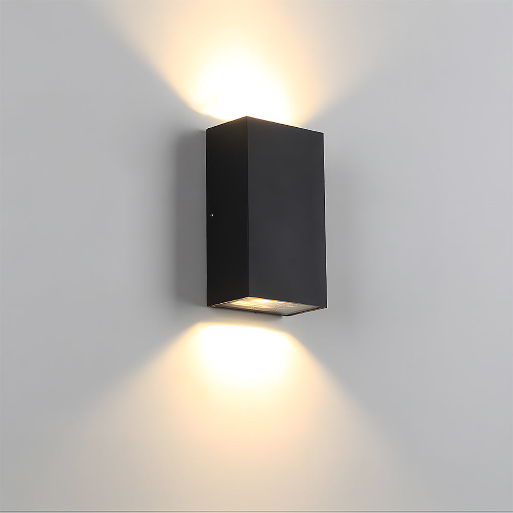 LED Rectangle Black Outdoor Wall Lamp IP65