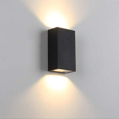 LED Rectangle Black Outdoor Wall Lamp IP65