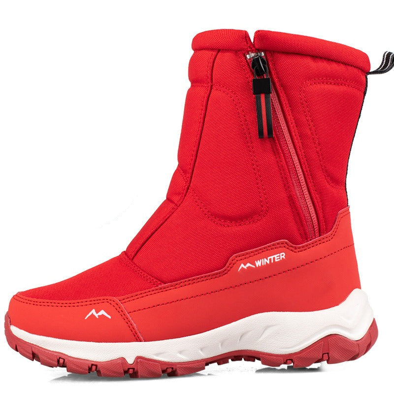 Dames Winter Laarzen met Zijrits - Waterdichte, Antislip, Duurzame Sneeuwlaarzen met Warme Voering