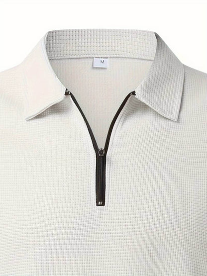 Heren Wafelshirt met Lange Mouwen en V-hals – Casual en Comfortabel