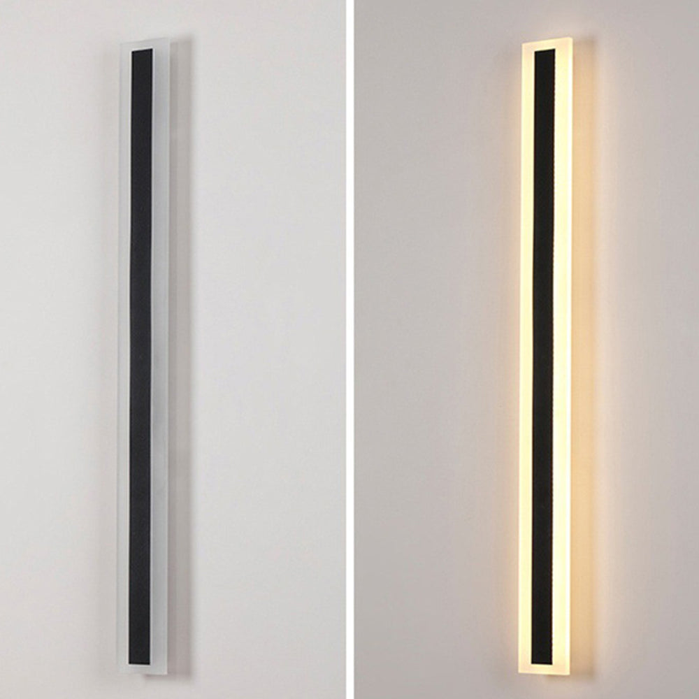 IP65 Moderne Minimalistische Buitenlamp – Zwarte LED Wandlamp in Acryl voor Tuin, Gevel of Padverlichting