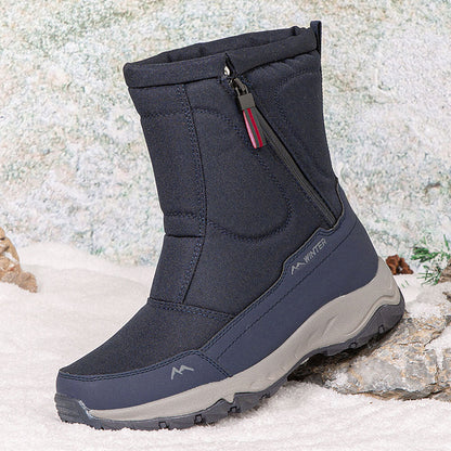 Dames Winter Laarzen met Zijrits - Waterdichte, Antislip, Duurzame Sneeuwlaarzen met Warme Voering