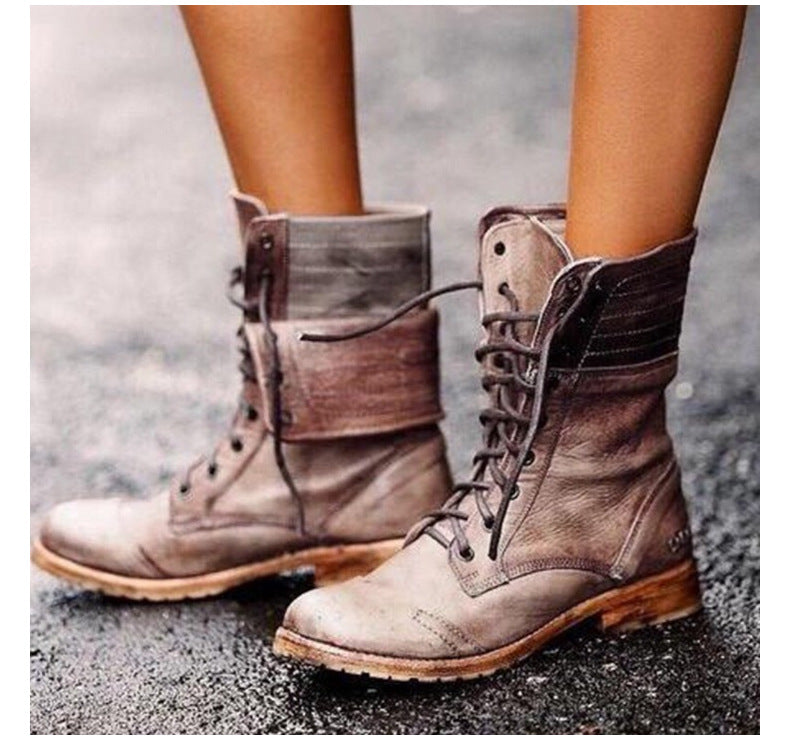 Dames Veterboots – Urban Enkelboots met Klassieke Look