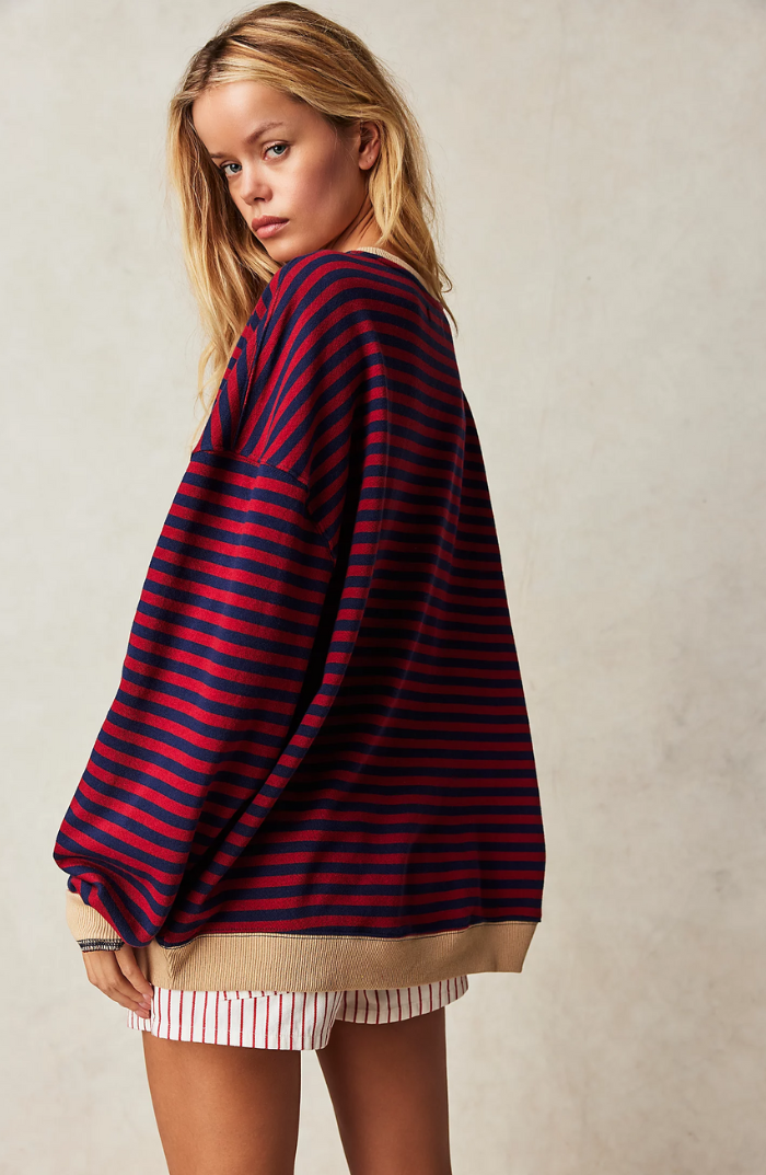 Oversized Gestreepte Damestrui – Comfortabel, Tijdloos & Stijlvol