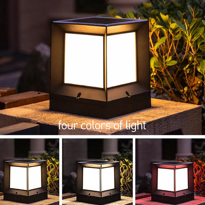 Modern Black Solar Power Outdoor Lantern LED Wall/Floor Lights