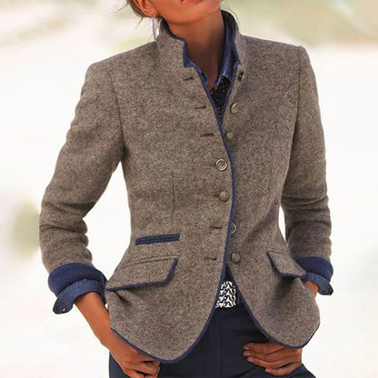 Elegante Dames Jas in Effen Kleur – Tijdloos & Stijlvol