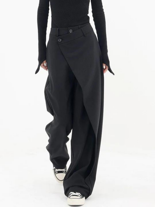 Dames Asymmetrische Broek met Wijde Pijpen