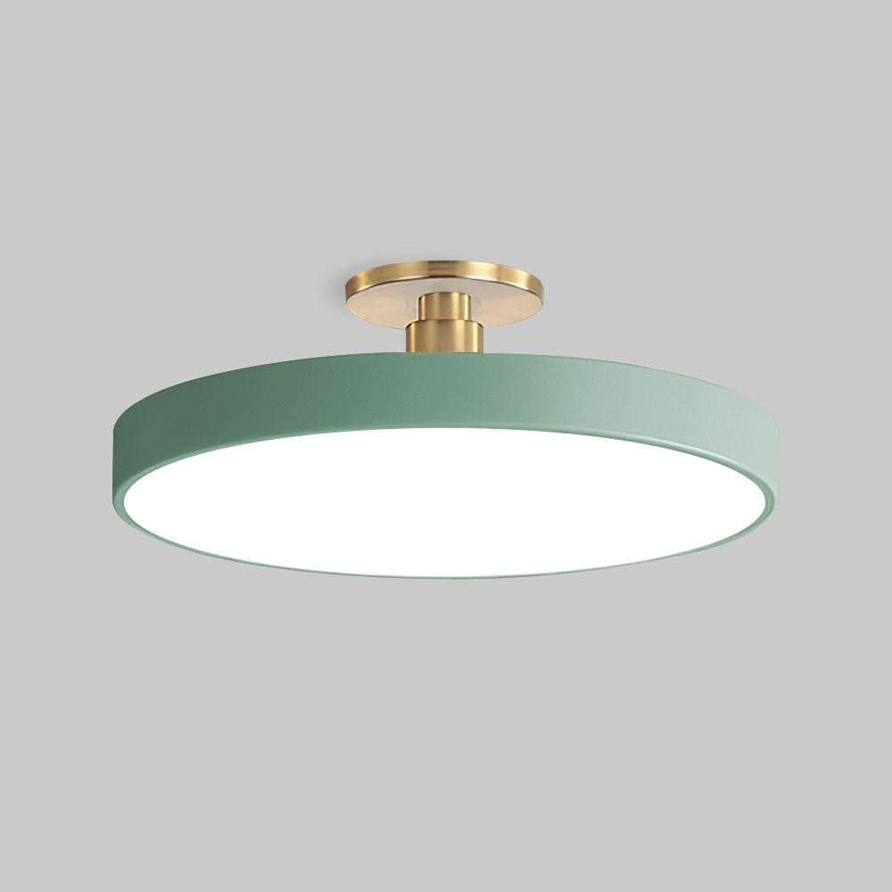 Moderne runde LED-Deckenleuchte – Schlanke halb eingebaute Lampe mit energiesparender Beleuchtung