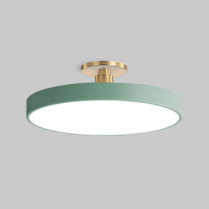 Moderne runde LED-Deckenleuchte – Schlanke halb eingebaute Lampe mit energiesparender Beleuchtung
