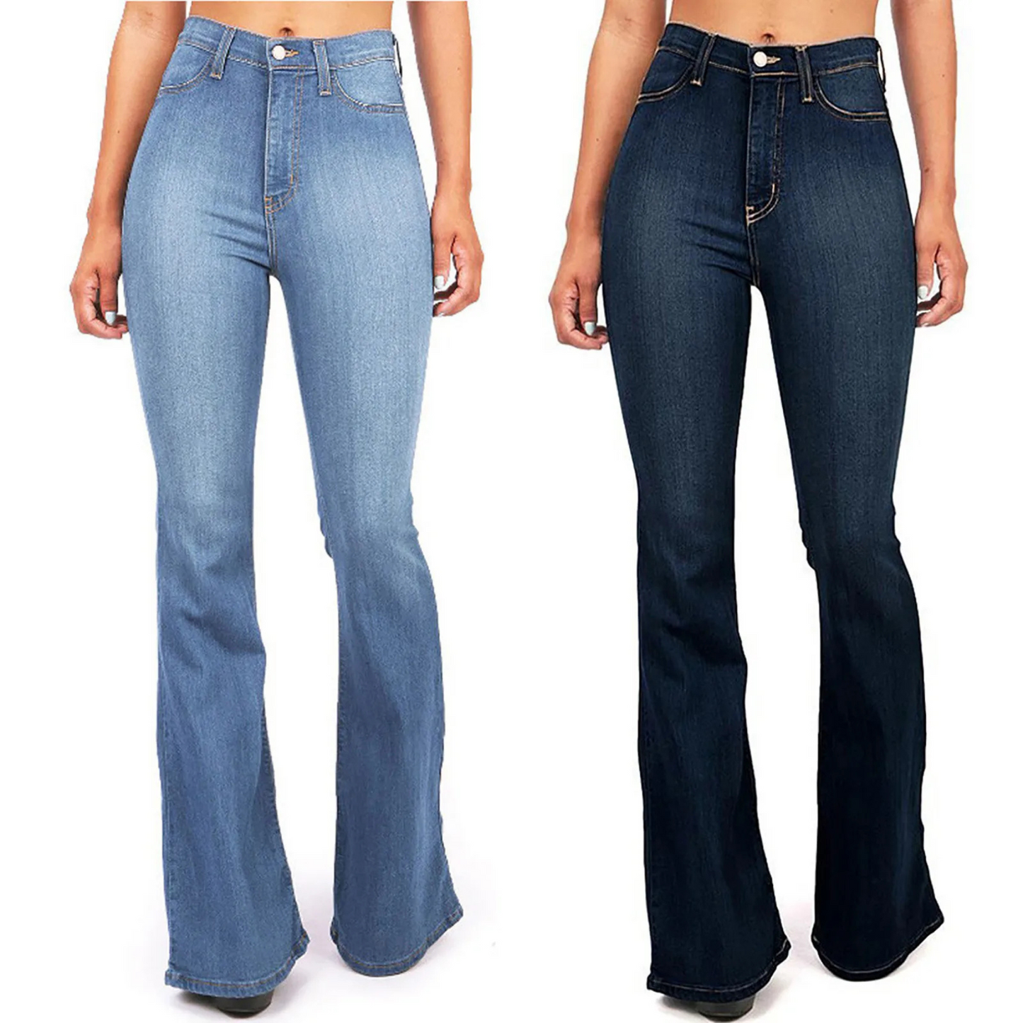Hoge-taille flared damesjeans – Retrolook & comfort