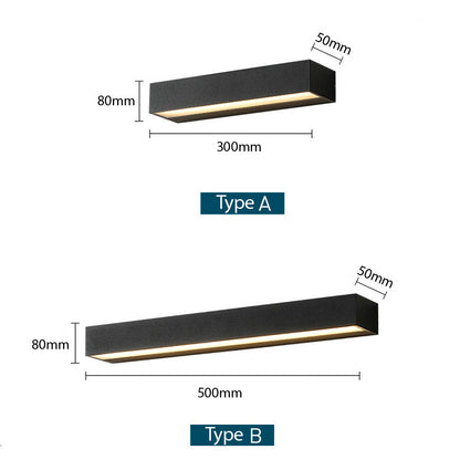 Minimalistische Wasserdichte Aluminium Schwarze LED Außenwandlampe – IP65