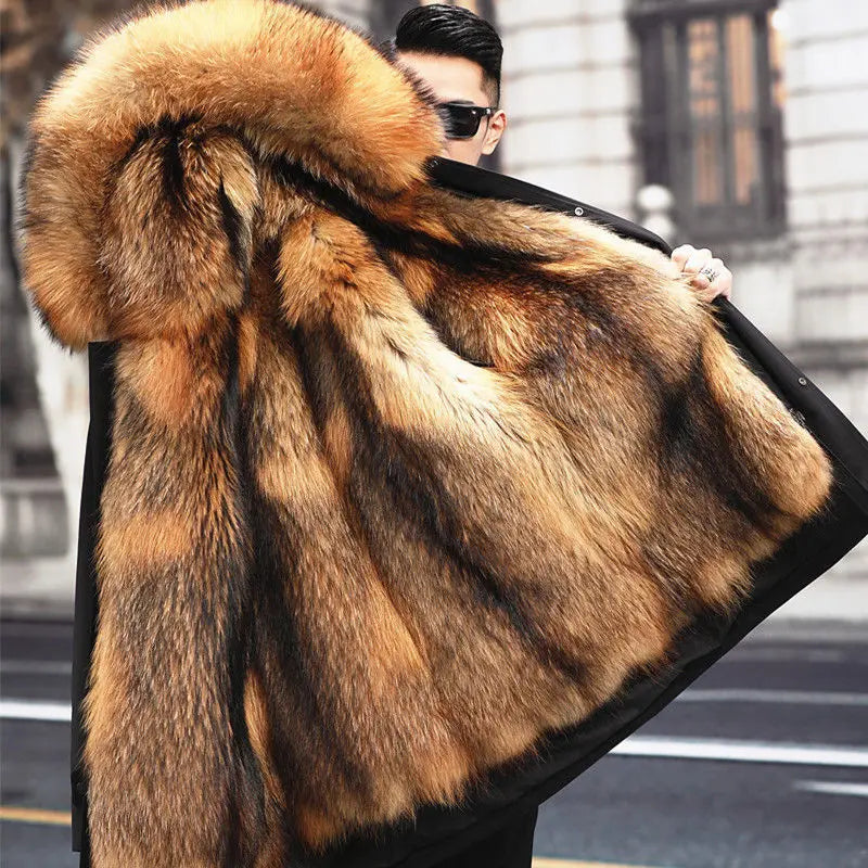 Lange Winterjacke mit Pelzkragen – Luxus Gefütterte Jacke für Extreme Kälte