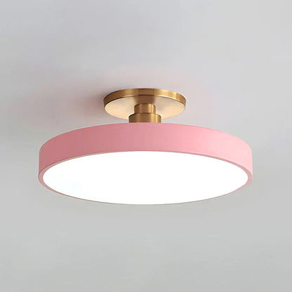 Moderne runde LED-Deckenleuchte – Schlanke halb eingebaute Lampe mit energiesparender Beleuchtung