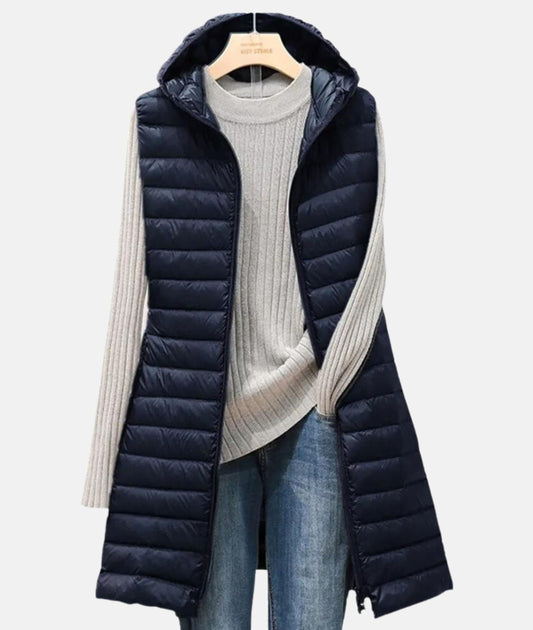 Licht Gewatteerde Lange Damesjas – Casual en Modern voor de Winter