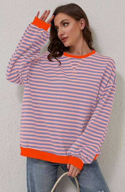 Oversized Gestreepte Damestrui – Comfortabel, Tijdloos & Stijlvol