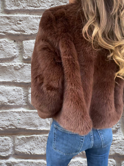 Dames velvet jas – Zachte pluche stof – Chic & warm voor herfst en winter