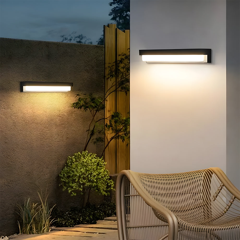 Solar Linear Black LED Outdoor Wall Light