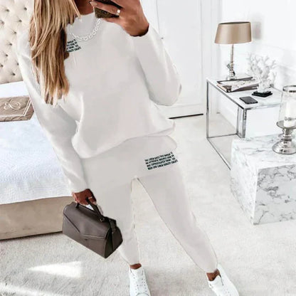 Comfortabel Dames Trainingspak – Tweedelig Met Elastische Taille & Pockets