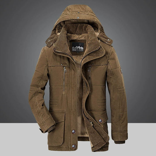 Warme Heren Winterjas met Capuchon – Dikke Voering & Winddicht