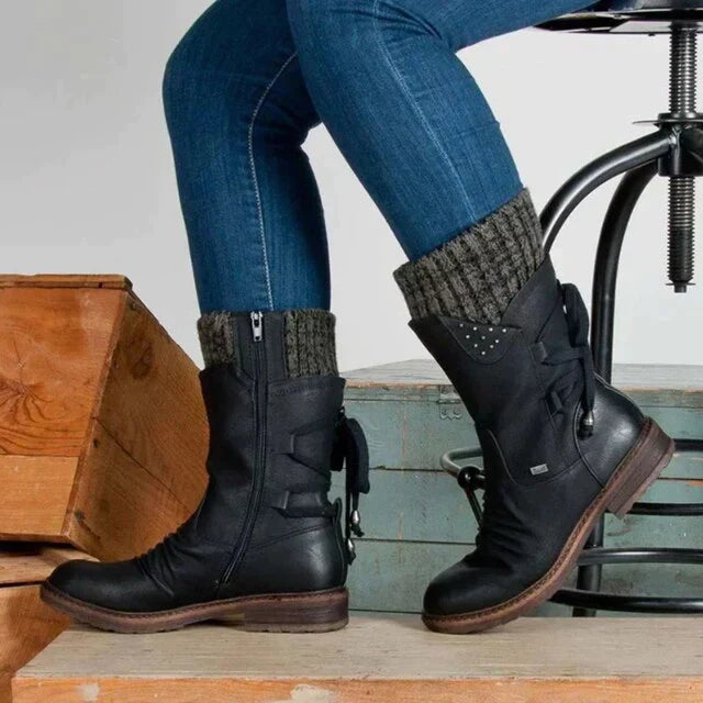 Waterdichte Dames Snowboots – Halfhoge Winterlaarzen met Antislip Zool