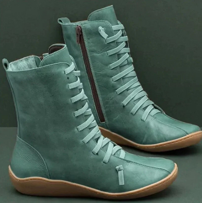 Duurzame leren winterlaarzen voor dames – Warm, stijlvol & waterbestendig