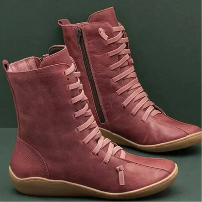 Duurzame leren winterlaarzen voor dames – Warm, stijlvol & waterbestendig