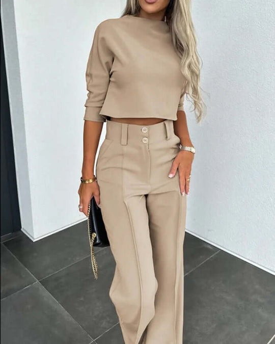 Damen Zweiteiliges Set – Top mit Hose im eleganten Stil