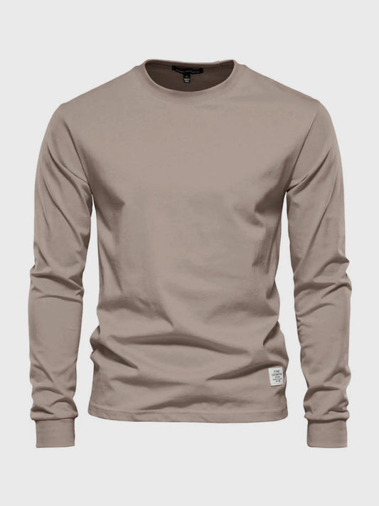 Heren Longsleeve van Katoen met Ronde Hals – Casual & Comfortabel