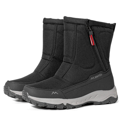 Dames Winter Laarzen met Zijrits - Waterdichte, Antislip, Duurzame Sneeuwlaarzen met Warme Voering