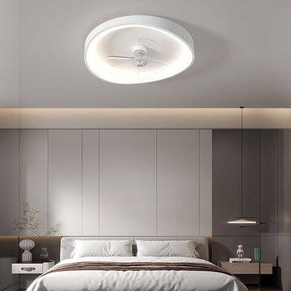 Modern Minimalism Iron White Design Ceiling Fan With Light