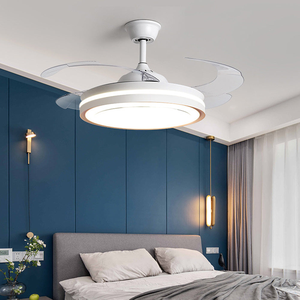 Metal LED Remote Control Ceiling Fan With Light