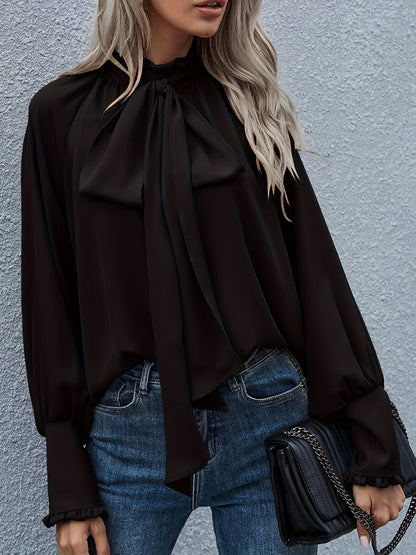 Elegante Blouse met Strik en Ruches