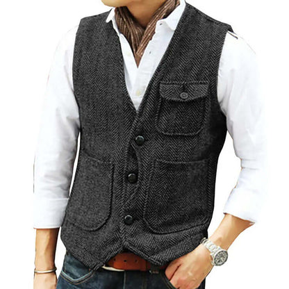 Heren Gilet van Kasjmierlook – Enkele Sluiting, Elegant en Comfortabel