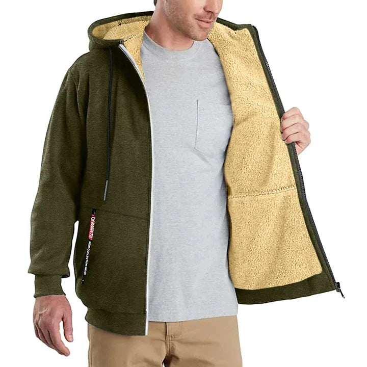 Heren Hoodie met Rits – Fleece Binnenvoering