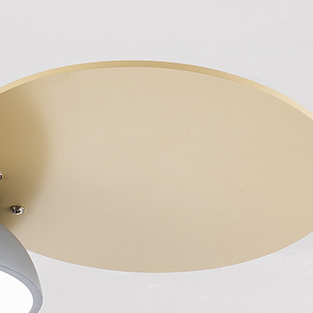 Macaron Colorful Round Ceiling Fan With LED Light For Children's Room