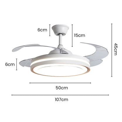 Metal LED Remote Control Ceiling Fan With Light