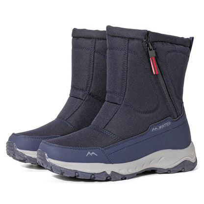 Dames Winter Laarzen met Zijrits - Waterdichte, Antislip, Duurzame Sneeuwlaarzen met Warme Voering
