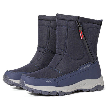 Dames Winter Laarzen met Zijrits - Waterdichte, Antislip, Duurzame Sneeuwlaarzen met Warme Voering
