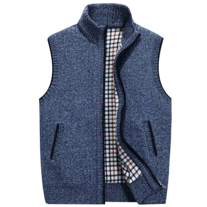 Heren Gebreid Vest met Opstaande Kraag – Stijlvol & Warm