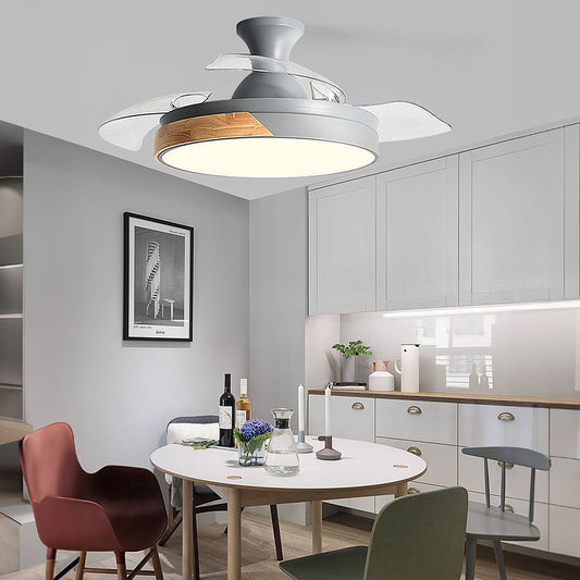Acrylic Simple LED Remote Control Ceiling Fan With Light