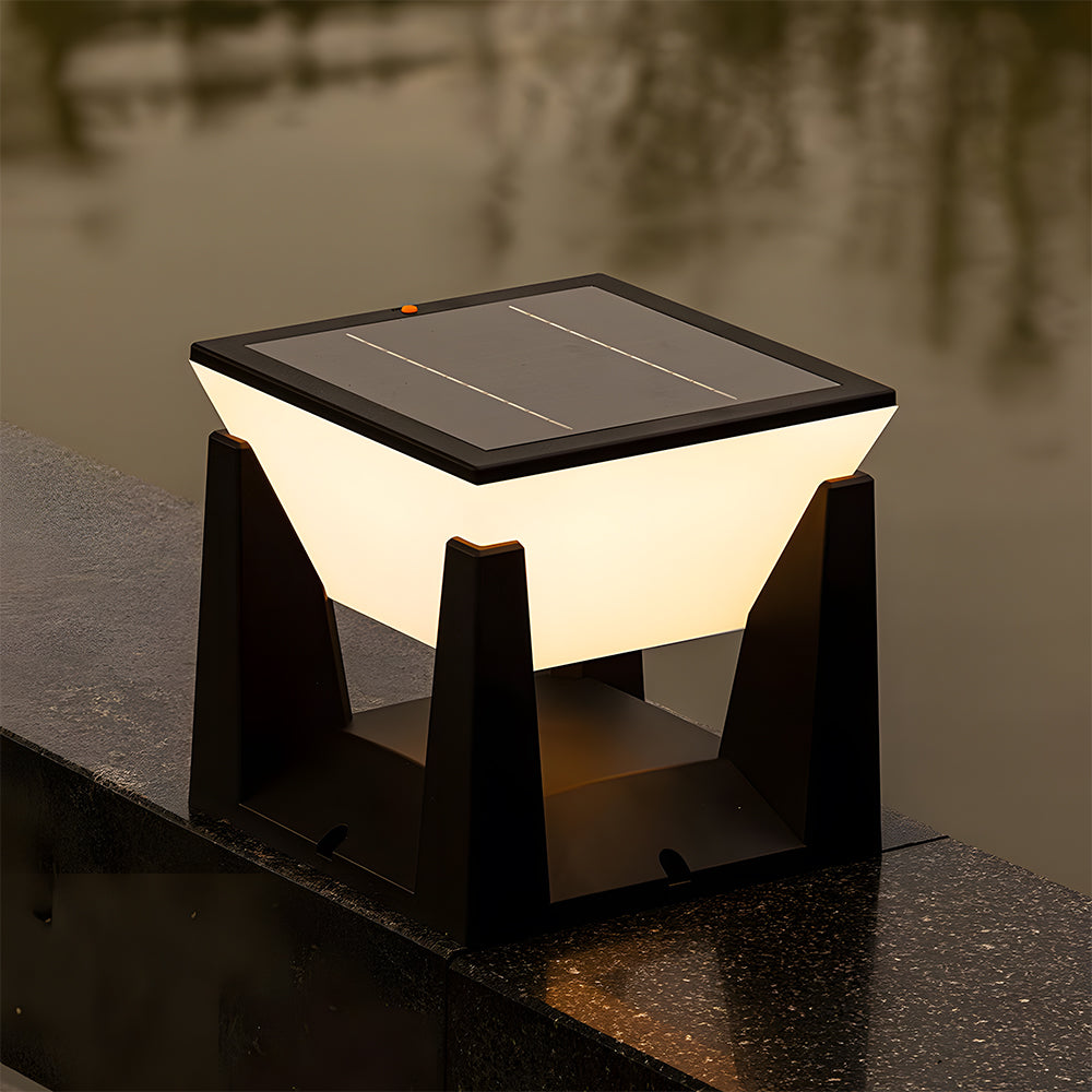Einfache Solarenergie Schwarze Außen-LED-Wand-/Bodenleuchten