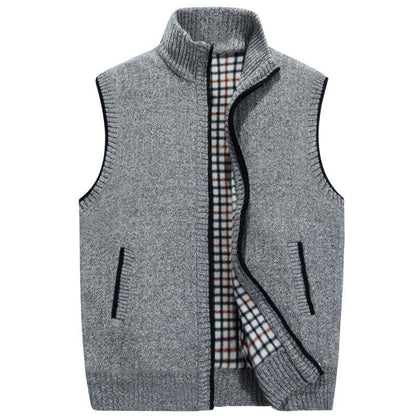 Heren Gebreid Vest met Opstaande Kraag – Stijlvol & Warm