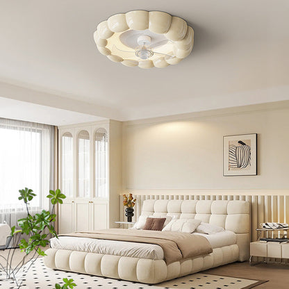 Macaron Simple Bedroom Ceiling Fan With Light